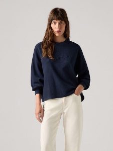 Levi's Bluza w kolorze granatowym rozmiar: S. Niebieskie bluzy Levi's®, s, bez wzorów, z bawełny, bez kaptura. Za 147,56 zł.