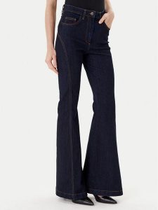 Rinascimento Jeansy CFC0126161003 Granatowy Flare Fit. Niebieskie jeansy Rinascimento, bez wzorów, z bawełny. Za 439,99 zł.