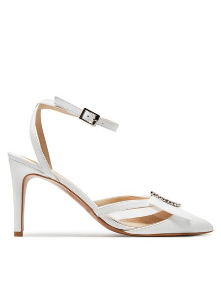 Baldowski Sandały D04863-2835-001 Biały. Białe sandały Baldowski, bez wzorów, ze skóry, bez obcasa, na szpilce, bez zapięcia. Za 599,99 zł.