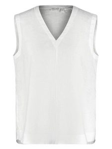 Gerry Weber Lniana bluzka w kolorze białym rozmiar: 44. Białe bluzki Gerry Weber, bez wzorów, ze lnu, bez kołnierzyka, bez ramiączek. Za 114,17 zł.