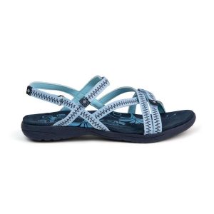 Sandały sportowe damskie Tencelle Izas do trekkingu i wędrówek. Niebieskie buty trekkingowe Izas, bez zapięcia. W wyprzedaży za 226,04 zł.