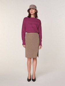 Rodier Wełniana spódnica w kolorze jasnobrązowym rozmiar: S. Brązowe spódnice Rodier, na co dzień, s, bez wzorów, z kaszmiru, midi. Za 187,99 zł.