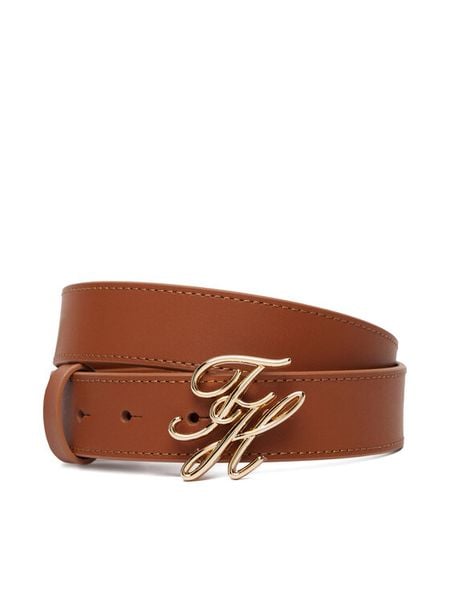 Tommy Hilfiger Pasek Th Script 3.0 AW0AW18568 Brązowy. Brązowe paski TOMMY HILFIGER, bez wzorów, ze skóry. Za 229,99 zł.