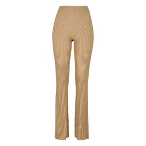 Legginsy Damskie Dzianinowa Prążkowana Szeroka. Brązowe legginsy Urban Classics, bez wzorów, z dzianiny. Za 222,99 zł.