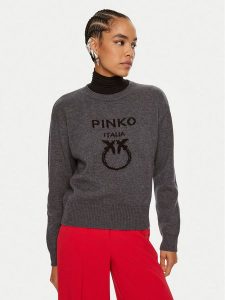 Pinko Sweter Burgos 100414 Y7Z4 Szary Regular Fit. Szare swetry klasyczne Pinko, s, z wełny, bez kołnierzyka. Za 539,99 zł.