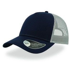 Czapka trucker bawełniana Atlantis Headwear Rapper. Niebieskie czapki 8C PLUS, bez wzorów, z bawełny. Za 52,15 zł.