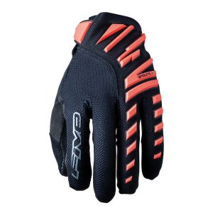 Rękawice ENDURO AIR - FLUO RED/BLACK (fluorescencyjny czerwony/czarny) - S/8. Czarne rękawiczki FIVE GLOVES, bez wzorów. Za 165,00 zł.