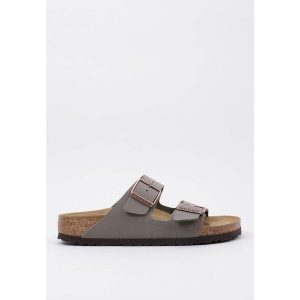 Klapki damskie Birkenstock Arizona Bfbc. Szare klapki Birkenstock, bez wzorów, z materiału, bez obcasa. Za 488,00 zł.