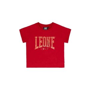 Bluza z bawełna na czas wolny na co dzień. Czerwone bluzy LEONE 1947 APPAREL, bez wzorów, z bawełny, bez kaptura. W wyprzedaży za 54,73 zł.