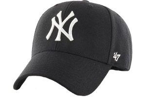 Czapka z daszkiem New York Yankees - Snapback - MVP Woolblend - Regulowana. Czarne czapki 47 Brand, bez wzorów, z materiału. Za 109,99 zł.