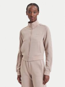 Guess Bluza V6BQ18 K6358 Beżowy ciemny Regular Fit. Brązowe bluzy Guess, s, z aplikacjami, z syntetyku, bez kaptura. Za 394,99 zł.