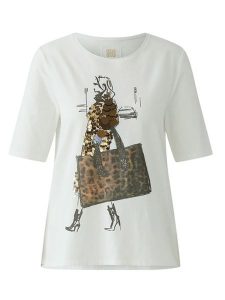 Oui Koszulka w kolorze białym rozmiar: 36. Białe bluzki Oui, bez wzorów, z bawełny, bez kołnierzyka, bez ramiączek. Za 165,99 zł.