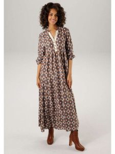 Aniston Sukienka ze wzorem rozmiar: 44. Sukienki Aniston, bez wzorów, z wiskozy, bez kołnierzyka, bez ramiączek, maxi. Za 95,99 zł.