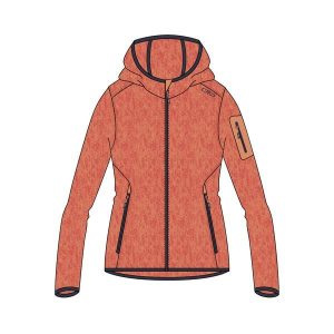 Bluza damska turystyczna CMP 3H19826. Czerwone bluzy CMP, na zimę, xl, bez wzorów, z polaru, z kapturem. Za 353,95 zł.