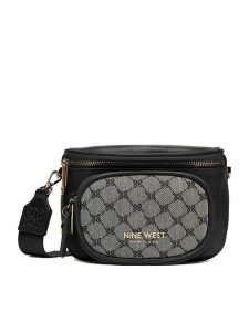 Nine West Torebka CEO-OLIVIA-O24294 Czarny. Czarne listonoszki Nine West, bez wzorów, z materiału, bez dodatków. Za 199,99 zł.