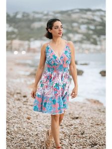 Isla Bonita by SIGRIS Sukienka ze wzorem rozmiar: L. Sukienki Isla Bonita by SIGRIS, l, bez wzorów, z bawełny, bez kołnierzyka, bez ramiączek, midi. Za 127,65 zł.