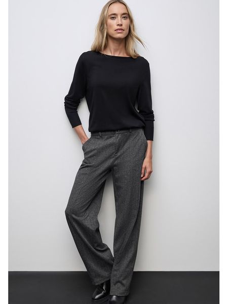 Cecil Spodnie w kolorze antracytowym rozmiar: W40/L32. Czarne spodnie z wysokim stanem Cecil, bez wzorów, z materiału, z podwyższonym stanem. Za 195,99 zł.