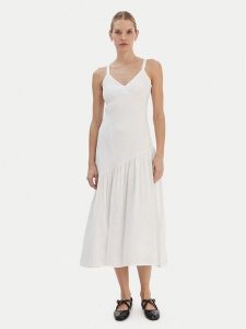 DKNY Sukienka letnia P5JNCD88 Écru Regular Fit. Sukienki DKNY, na lato, xs, bez wzorów, ze lnu, bez kołnierzyka, bez ramiączek. Za 649,99 zł.