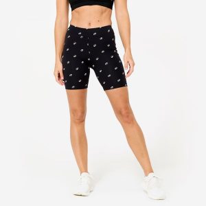 Legginsy krótkie fitness damskie Domyos. Czarne legginsy DOMYOS, bez wzorów, z bawełny, krótkie. Za 54,99 zł.