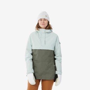 Kurtka snowboardowa damska Dreamscape SNB 100. Brązowe kurtki DREAMSCAPE, na zimę, l, bez wzorów, z materiału, bez kaptura, narciarskie. Za 299,99 zł.