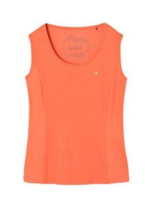 TATUUM Top w kolorze pomarańczowym rozmiar: XL. Pomarańczowe topy Tatuum, xl, z aplikacjami, bez kołnierzyka, bez ramiączek. Za 57,20 zł.