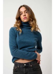 AUTHENTIC CASHMERE Kaszmirowy golf "Bise" w kolorze niebieskim rozmiar: XL. Niebieskie golfy AUTHENTIC CASHMERE, bez wzorów, z kaszmiru. Za 404,45 zł.
