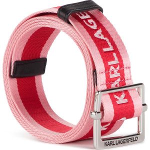 Pasek Damski KARL LAGERFELD - Karl Logo Webbing 91KW3191 Cerise 536. Czerwone paski marki KARL LAGERFELD, w paski, z materiału. Za 339,00 zł.