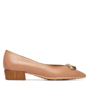 Czółenka Hispanitas. Brązowe czółenka Hispanitas, bez wzorów, bez obcasa, bez zapięcia. Za 569,99 zł.