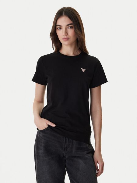Guess Jeans T-Shirt W4YI10 J1314 Czarny Regular Fit. Czarne t-shirty Guess Jeans, xxl, z aplikacjami, z bawełny, bez kołnierzyka, bez ramiączek. Za 109,99 zł.