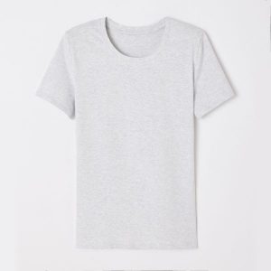 Koszulka fitness damska Domyos krótki rękaw. Szare bluzki DOMYOS, m, bez wzorów, z bawełny, sportowe, bez kołnierzyka, bez ramiączek. Za 39,99 zł.