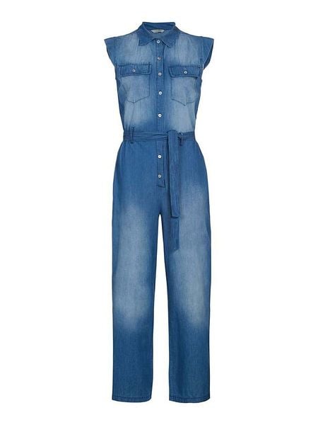 Herrlicher Kombinezon dżinsowy w kolorze niebieskim rozmiar: S. Niebieskie kombinezony Herrlicher, s, bez wzorów, z bawełny, bez kołnierzyka, bez ramiączek. Za 252,99 zł.