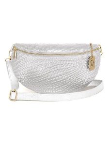 Anna Morellini Skórzana saszetka "Rufina" w kolorze srebrnym - 30 x 18 x 9 cm rozmiar: onesize. Szare nerki i saszetki Anna Morellini, bez wzorów, z materiału. Za 187,99 zł.