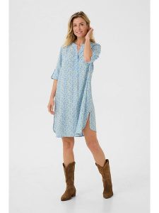 Cream Sukienka "Tiah" w kolorze błękitno-żółtym rozmiar: 38. Niebieskie sukienki Cream, na imprezę, s, bez wzorów, z wiskozy, klasyczne, bez kołnierzyka, bez ramiączek, mini. Za 130,99 zł.