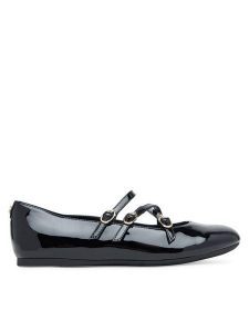 Guess Baleriny FLTKAL PAF02 Czarny. Czarne balerinki Guess, z aplikacjami, ze skóry, bez obcasa, bez zapięcia. Za 259,99 zł.