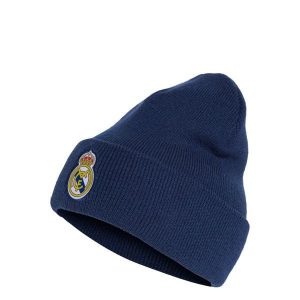 Czapka wełniana Real Madryt. Białe czapki ADIDAS, bez wzorów, z dzianiny, klasyczne. Za 119,00 zł.