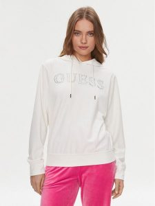 Guess Bluza Couture V4RQ25 KBXI2 Écru Regular Fit. Bluzy Guess, s, z aplikacjami, z syntetyku, bez kaptura. Za 239,99 zł.