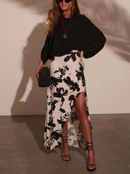 Milan Kiss Spódnica w kolorze czarno-białym rozmiar: M. Białe spódnice Milan Kiss, na co dzień, m, bez wzorów, maxi. Za 170,07 zł.