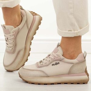 Beżowe be skórzane półbuty damskie Filippo Dp7754/26. Brązowe półbuty Filippo, na jesień, bez wzorów, z jeansu, z okrągłym noskiem, bez obcasa, na płaskiej podeszwie, bez zapięcia. Za 249,00 zł.