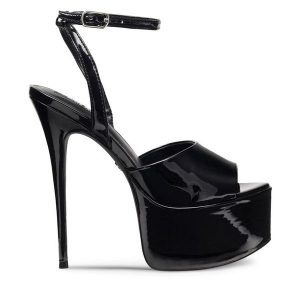 Sandały Nine West. Czarne sandały Nine West, bez wzorów, bez obcasa, na szpilce, bez zapięcia. Za 124,99 zł.