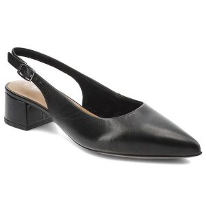 Czarne Sandały Tamaris Eleganckie Obuwie Damskie. Czarne sandały Tamaris, bez wzorów, ze skóry, bez obcasa, na obcasie, bez zapięcia. Za 279,00 zł.
