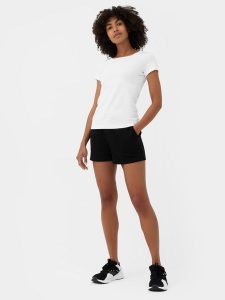 4F Spodenki dresowe damskie XL. Niebieskie szorty 4f, bez wzorów, z bawełny. W wyprzedaży za 29,99 zł.