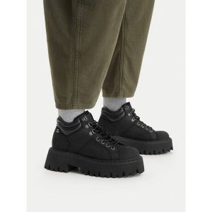 Trapery G-Star Raw. Czarne buty zimowe G-Star Raw, bez obcasa, bez zapięcia. Za 399,99 zł.