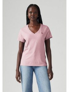 Levi's Koszulka w kolorze jasnoróżowym rozmiar: S. Różowe bluzki Levi's®, s, bez wzorów, z bawełny, bez kołnierzyka, bez ramiączek. Za 65,69 zł.