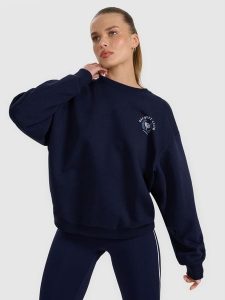 4F Bluza dresowa nierozpinana bez kaptura damska - granatowa XS. Niebieskie bluzy 4f, xs, bez wzorów, z dresówki, bez kaptura. W wyprzedaży za 139,99 zł.
