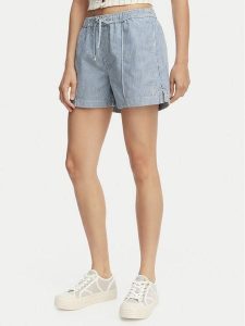 Guess Jeans Szorty jeansowe W6GD53 D7881 Niebieski Regular Fit. Niebieskie szorty Guess Jeans, z aplikacjami, z bawełny. Za 299,99 zł.