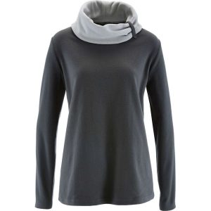Bluza z polaru, długi rękaw bonprix szary. Bluzy marki 4f. Za 32,99 zł.
