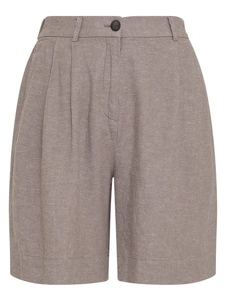 MOSS COPENHAGEN Bermudy "Viana" w kolorze szarobrązowym rozmiar: L. Brązowe szorty Moss Copenhagen, bez wzorów, z podwyższonym stanem. Za 124,95 zł.