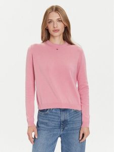 Tommy Jeans Sweter Essential DW0DW20159 Różowy Regular Fit. Czerwone swetry klasyczne Tommy Jeans, xl, z bawełny, bez kołnierzyka. Za 279,99 zł.