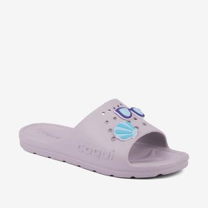 Klapki damskie Coqui. Fioletowe klapki Coqui, bez wzorów, bez obcasa. Za 136,99 zł.