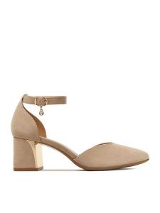 Lasocki Czółenka CEO-WB-UMI-03 Beżowy. Brązowe czółenka Lasocki, bez wzorów, ze skóry, bez obcasa, bez zapięcia. Za 229,99 zł.